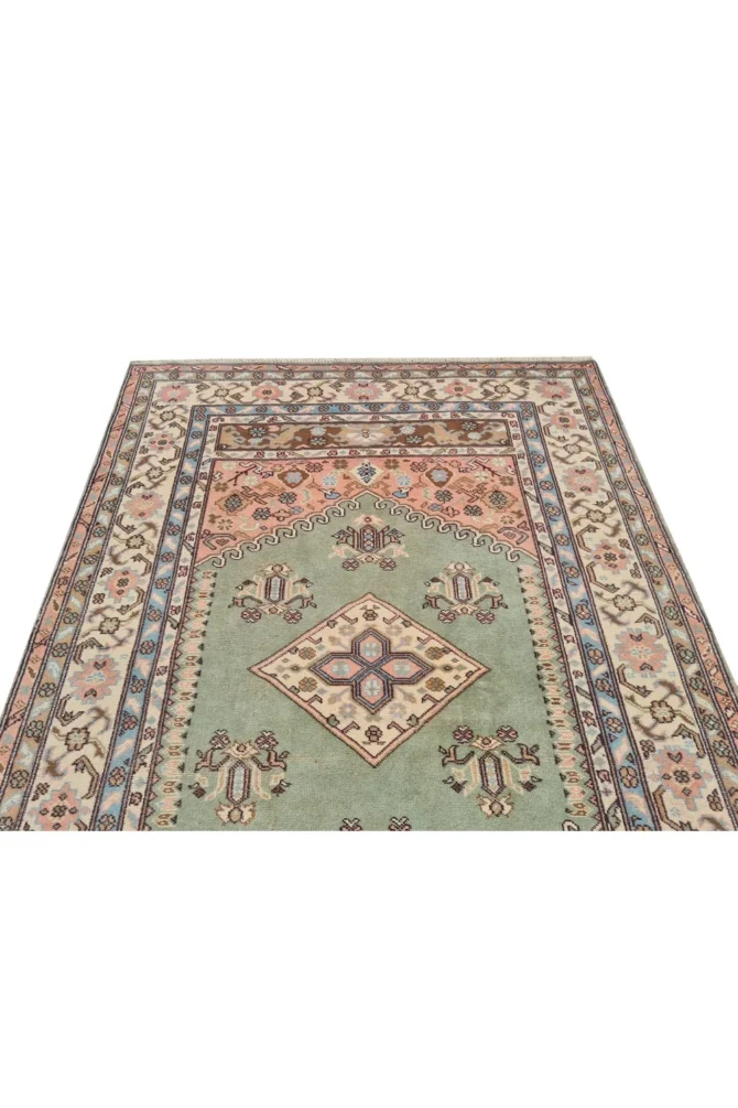 Amazing Hand Knotted Vintage Traditional Tribal Kurdi Pictorial Wool Area Rug 7 x 4 Ft - Image 6