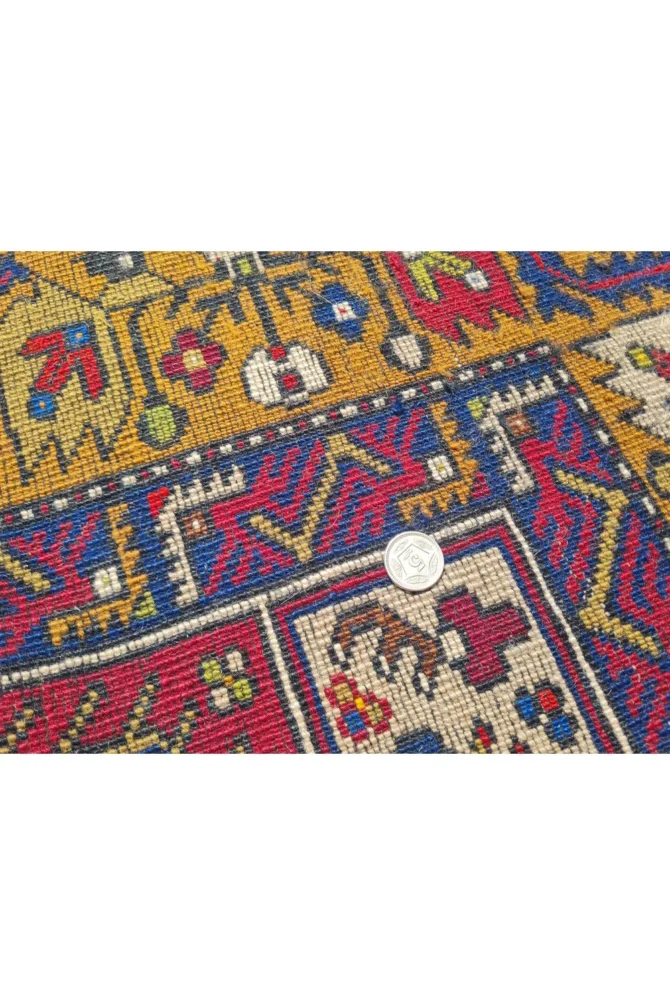 Amazing Hand Knotted Vintage Turkish Pictorial Wool Area Rug 7 x 4 Ft - Image 9