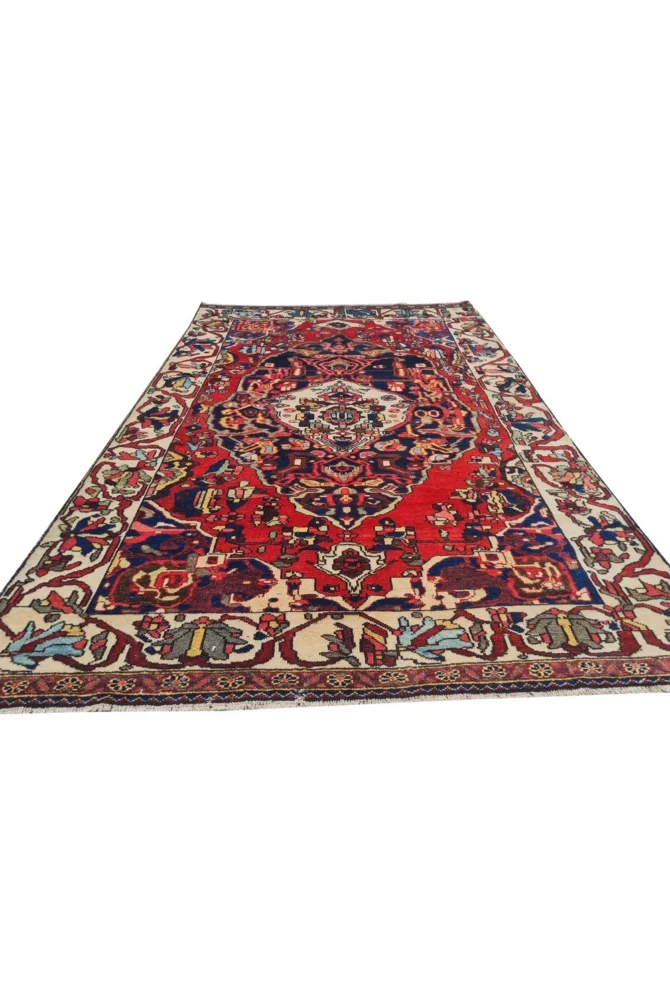 Amazing Hand Knotted Vintage Baghtiyaar Wool Area Rug 7 x 4 Ft - Image 3