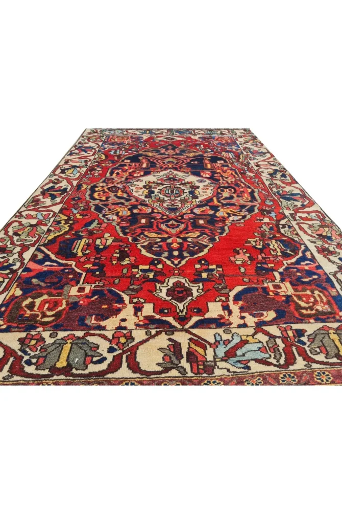 Amazing Hand Knotted Vintage Baghtiyaar Wool Area Rug 7 x 4 Ft - Image 4