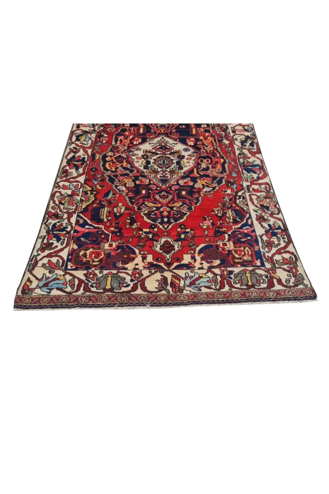 Amazing Hand Knotted Vintage Baghtiyaar Wool Area Rug 7 x 4 Ft - Image 7