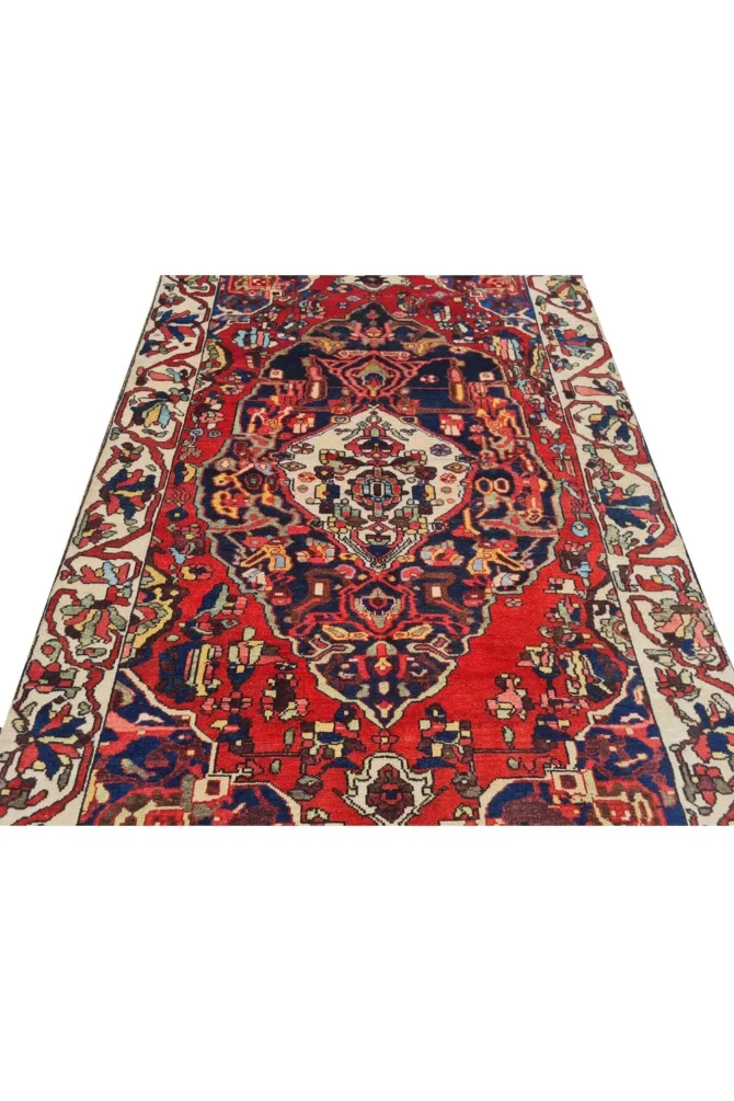Amazing Hand Knotted Vintage Baghtiyaar Wool Area Rug 7 x 4 Ft - Image 5
