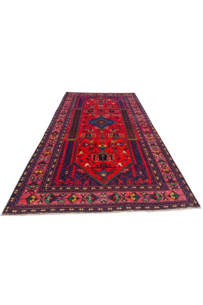 Amazing Hand Knotted Vintage Bijour Pictorial Wool Area Rug 8 x 4 Ft - Image 2