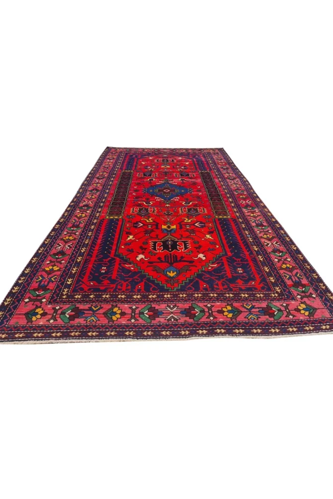 Amazing Hand Knotted Vintage Bijour Pictorial Wool Area Rug 8 x 4 Ft - Image 3