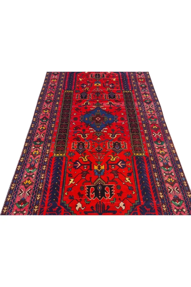 Amazing Hand Knotted Vintage Bijour Pictorial Wool Area Rug 8 x 4 Ft - Image 6