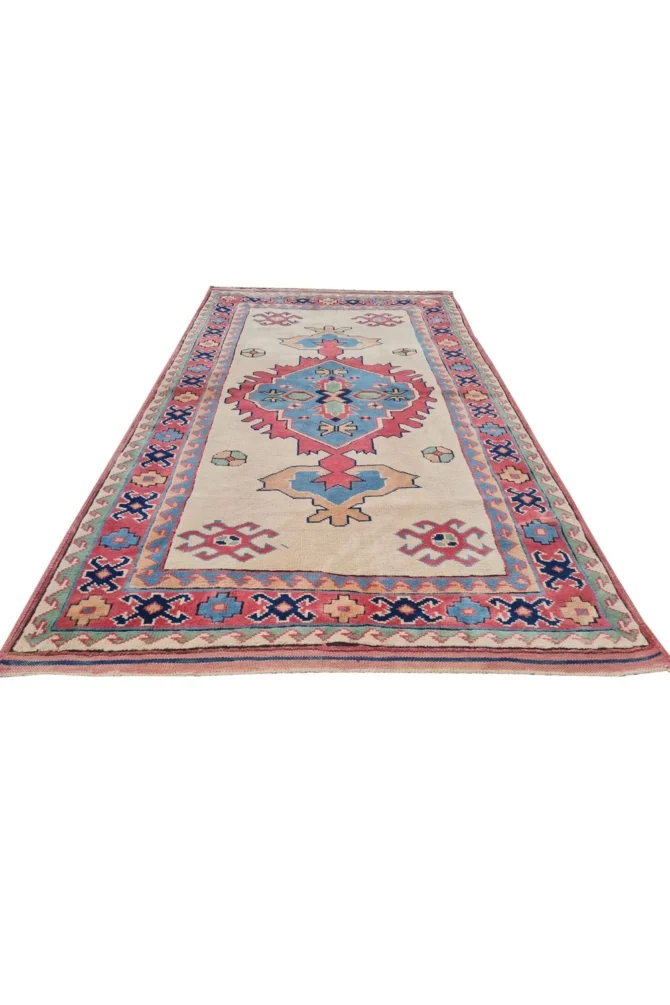 Amazing Hand Knotted Vintage Kurdi Wool Area Rug 7 x 4 Ft - Image 2