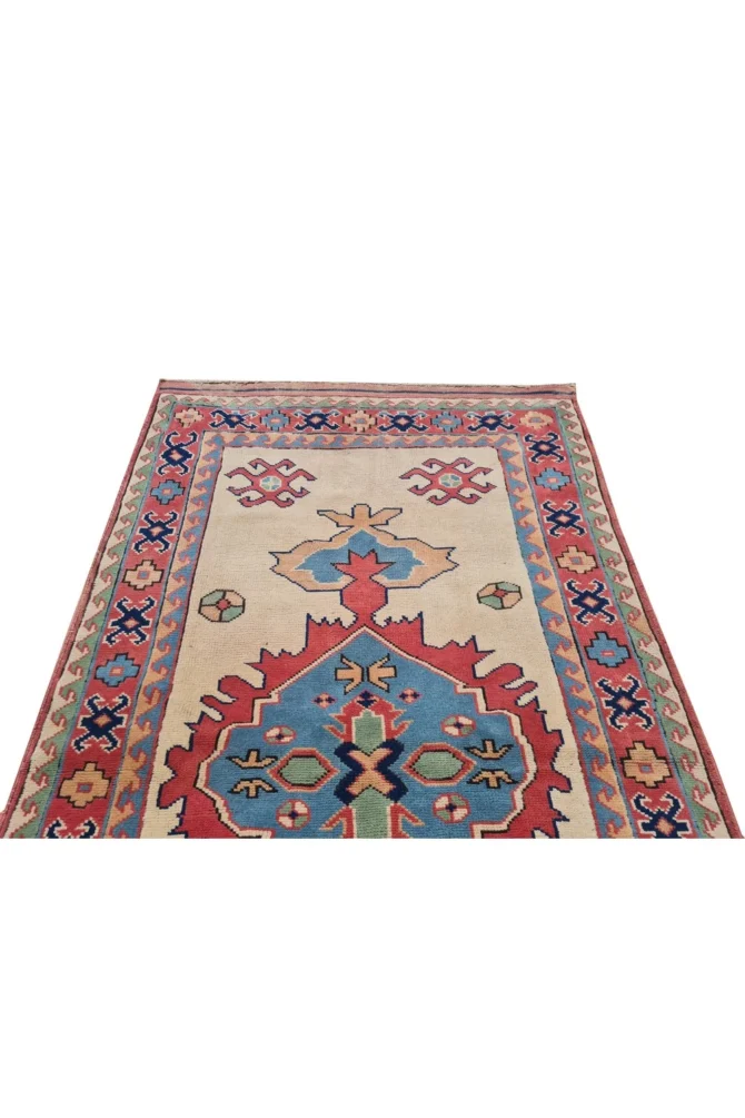 Amazing Hand Knotted Vintage Kurdi Wool Area Rug 7 x 4 Ft - Image 6