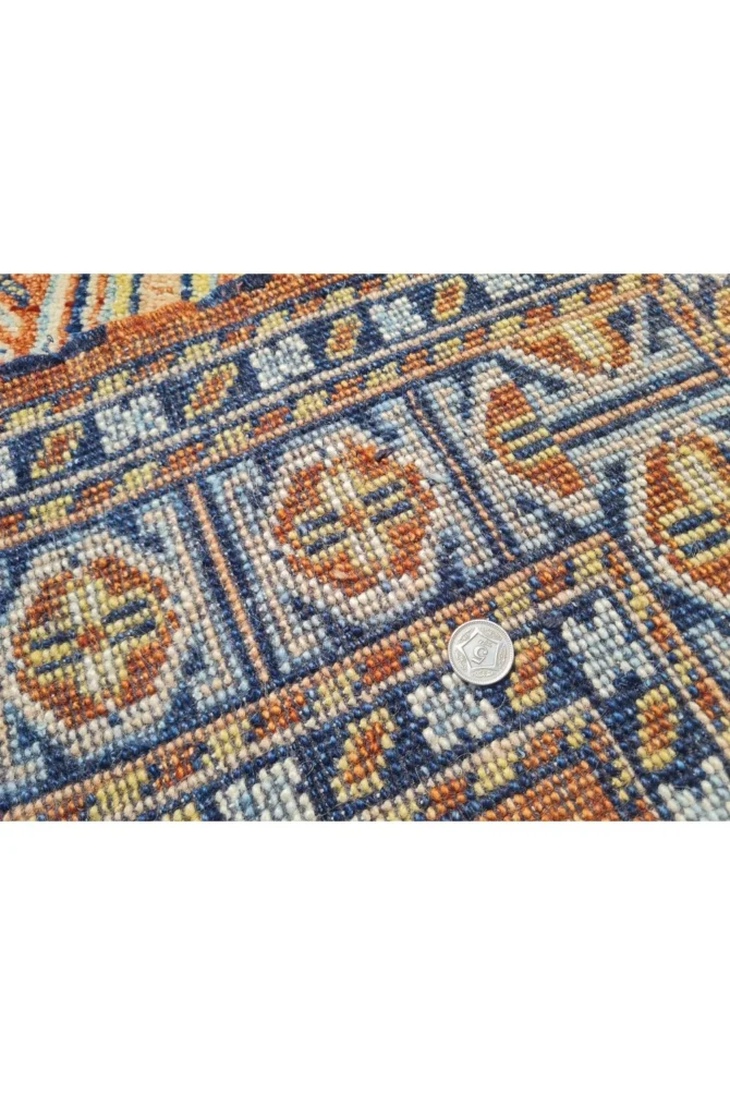 Amazing Hand Knotted Vintage Afghan Kazak Pictorial Wool Area Rug 7 x 5 Ft - Image 8