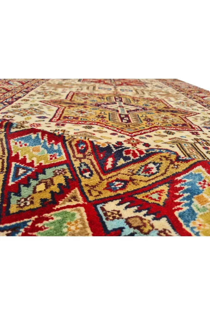Amazing Hand Knotted Vintage Jaipuri Pictorial Wool Area Rug 6.10 x 3.5 Ft - Image 7