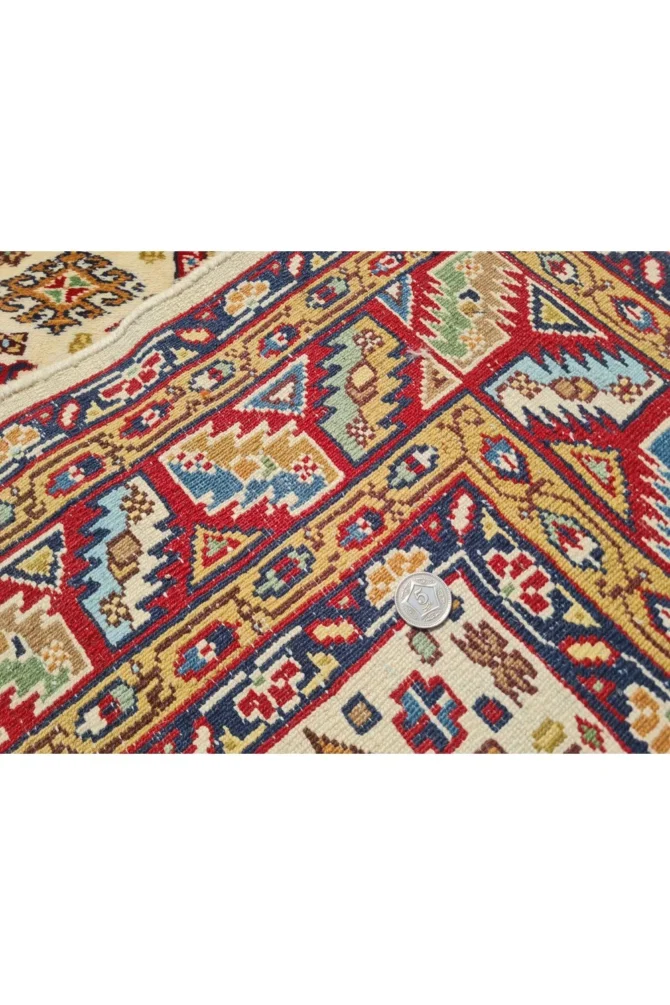 Amazing Hand Knotted Vintage Jaipuri Pictorial Wool Area Rug 6.10 x 3.5 Ft - Image 8