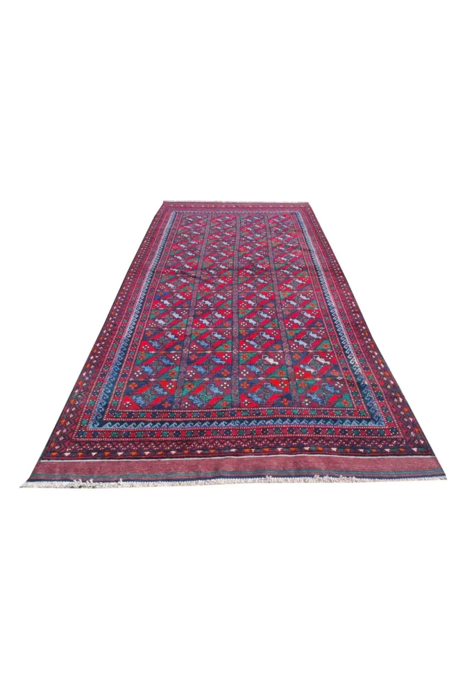 Amazing Hand Knotted Antique Afghan Kazak Wool Area Rug 8 x 4 Ft - Image 2