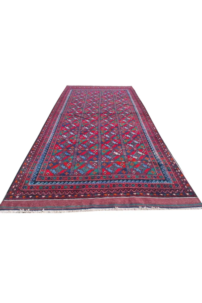 Amazing Hand Knotted Antique Afghan Kazak Wool Area Rug 8 x 4 Ft - Image 3