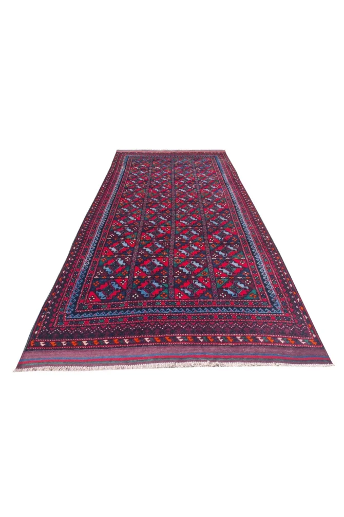 Amazing Hand Knotted Antique Afghan Kazak Wool Area Rug 8 x 4 Ft - Image 4