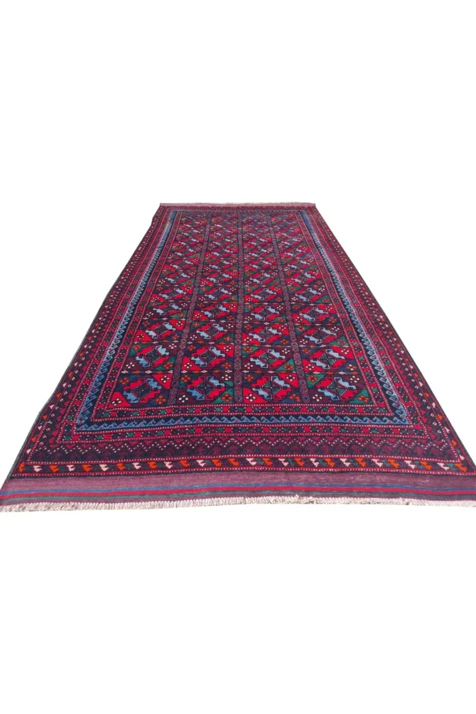 Amazing Hand Knotted Antique Afghan Kazak Wool Area Rug 8 x 4 Ft - Image 5