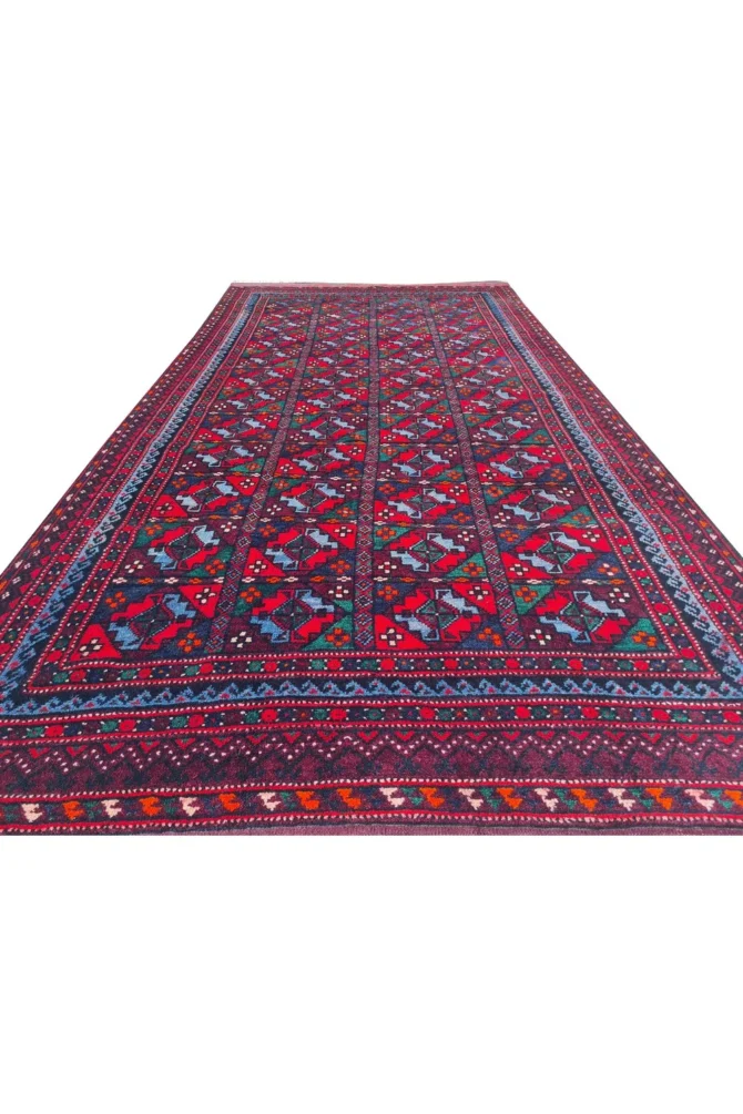 Amazing Hand Knotted Antique Afghan Kazak Wool Area Rug 8 x 4 Ft - Image 6