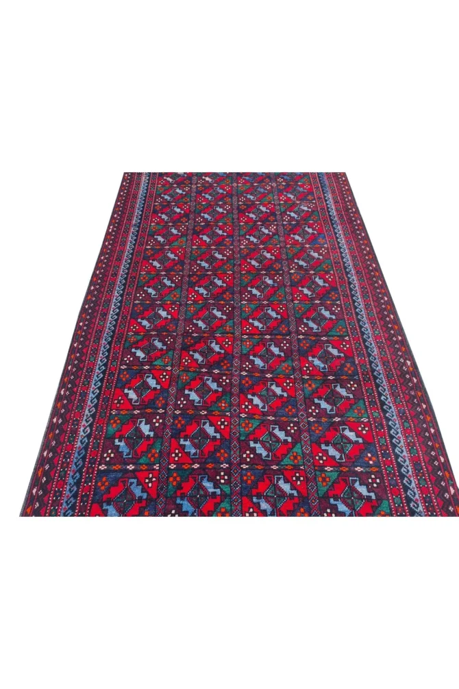 Amazing Hand Knotted Antique Afghan Kazak Wool Area Rug 8 x 4 Ft - Image 7