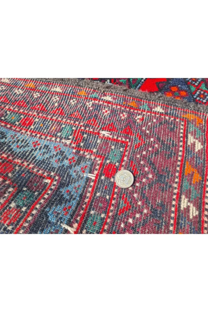Amazing Hand Knotted Antique Afghan Kazak Wool Area Rug 8 x 4 Ft - Image 10