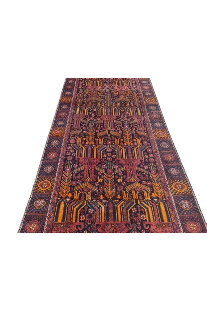 Amazing Hand Knotted Antique Sastan Pictorial Balouch Wool Area Rug 8 x 4 Ft - Image 7
