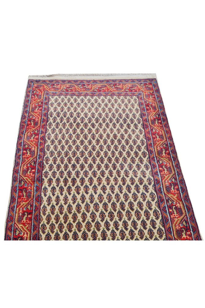 Amazing Hand Knotted Vintage Badam Gul Mir Wool Area Runner Rug 14 x 3 Ft - Image 5