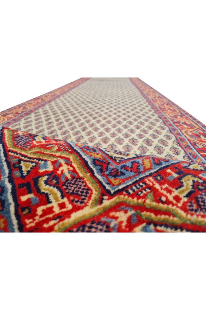 Amazing Hand Knotted Vintage Badam Gul Mir Wool Area Runner Rug 14 x 3 Ft - Image 8