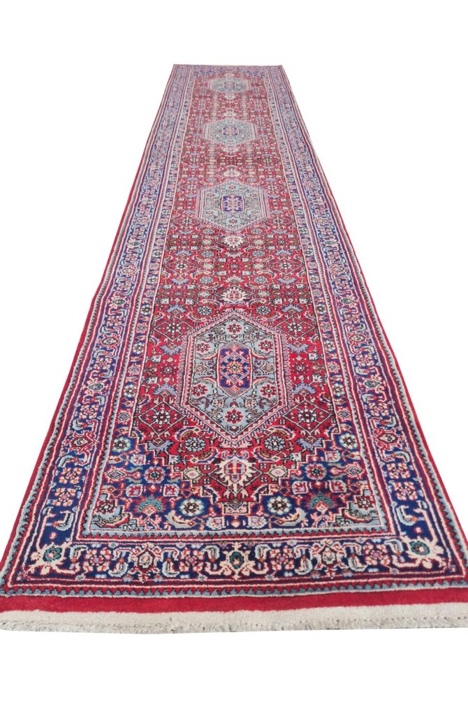 Amazing Hand Knotted Vintage Bijour Wool Area Runner Rug 12 x 3 Ft - Image 2