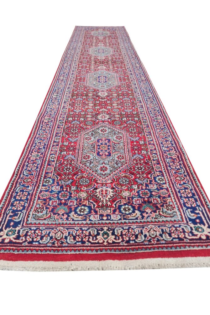 Amazing Hand Knotted Vintage Bijour Wool Area Runner Rug 12 x 3 Ft - Image 3