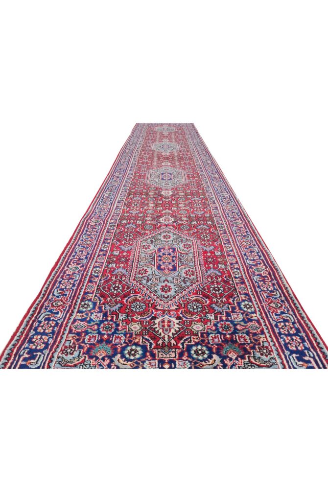 Amazing Hand Knotted Vintage Bijour Wool Area Runner Rug 12 x 3 Ft - Image 4