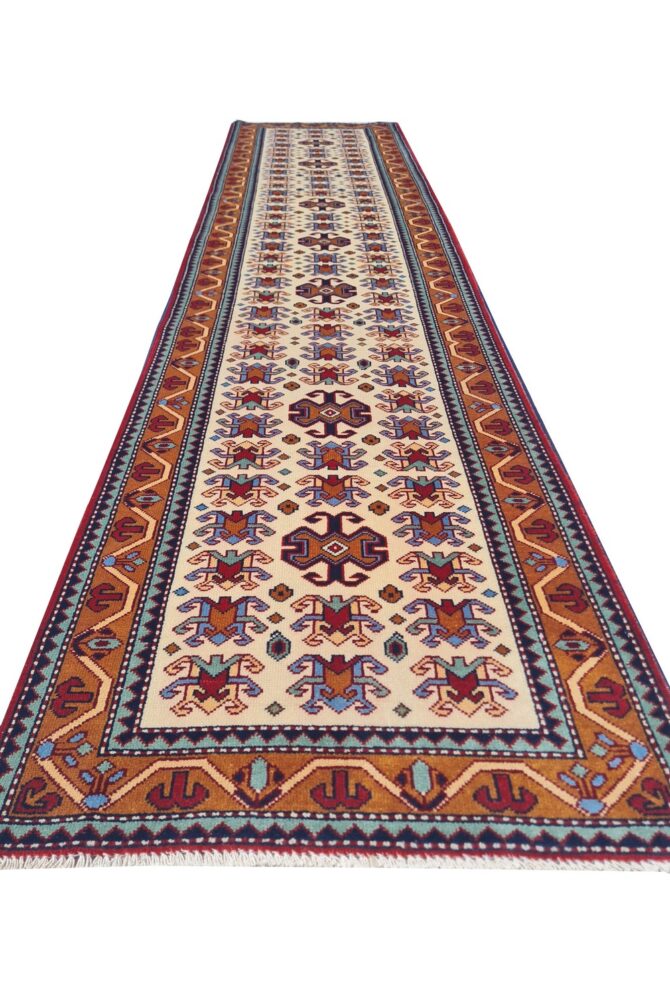 Amazing Hand Knotted Vintage Azarbaijan Wool Area Runner Rug 10.6 x 2.5 Ft - Image 3