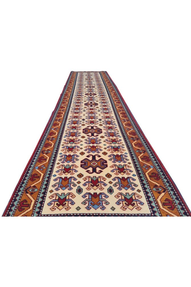 Amazing Hand Knotted Vintage Azarbaijan Wool Area Runner Rug 10.6 x 2.5 Ft - Image 4
