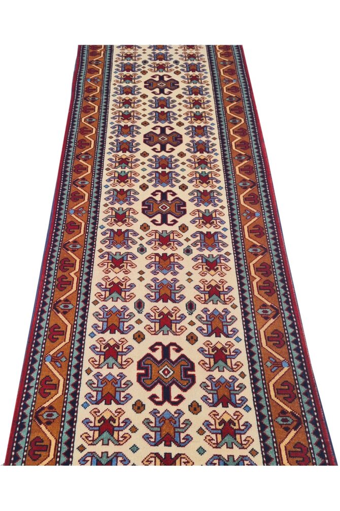 Amazing Hand Knotted Vintage Azarbaijan Wool Area Runner Rug 10.6 x 2.5 Ft - Image 5