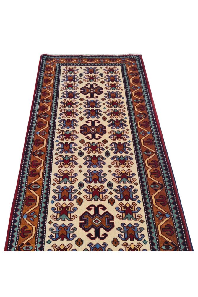Amazing Hand Knotted Vintage Azarbaijan Wool Area Runner Rug 10.6 x 2.5 Ft - Image 6