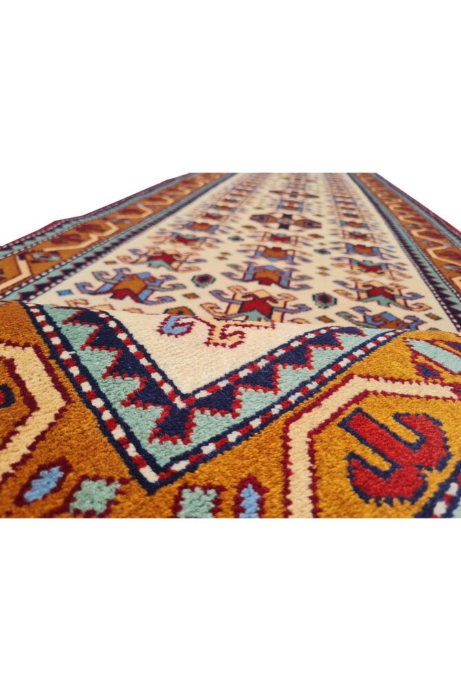 Amazing Hand Knotted Vintage Azarbaijan Wool Area Runner Rug 10.6 x 2.5 Ft - Image 7