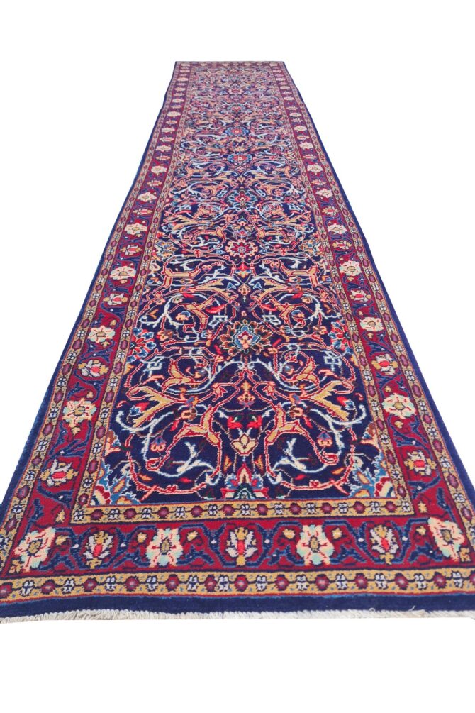 Amazing Hand Knotted Vintage Baghtiyaar Wool Area Runner Rug 13 x 3 Ft - Image 2