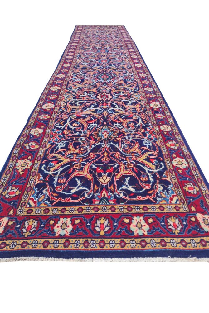 Amazing Hand Knotted Vintage Baghtiyaar Wool Area Runner Rug 13 x 3 Ft - Image 3