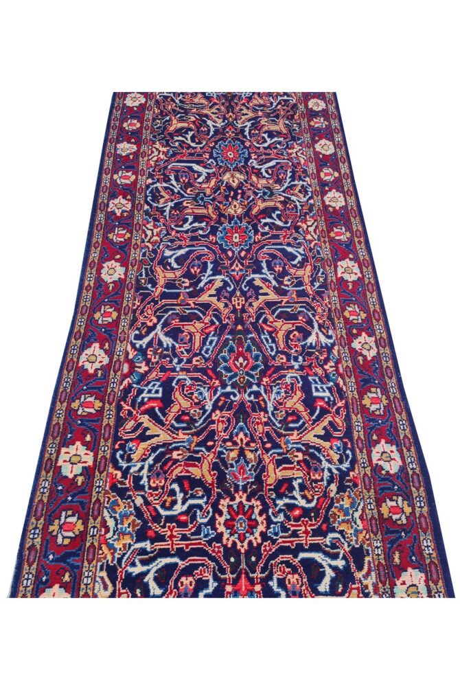 Amazing Hand Knotted Vintage Baghtiyaar Wool Area Runner Rug 13 x 3 Ft - Image 5