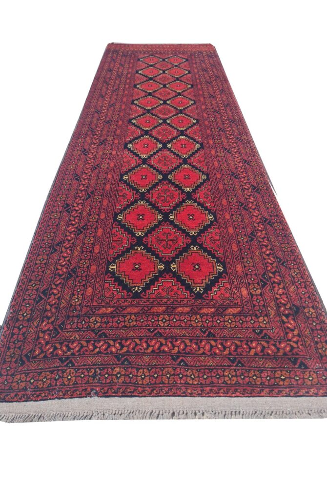 Amazing Hand Knotted Vintage Khuduz Waziri Wool Area Runner Rug 9 x 3 Ft - Image 2