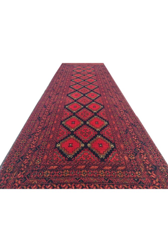 Amazing Hand Knotted Vintage Khuduz Waziri Wool Area Runner Rug 9 x 3 Ft - Image 4