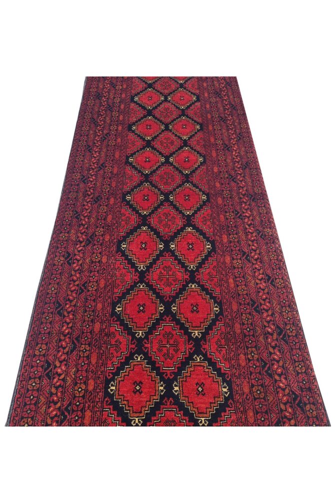 Amazing Hand Knotted Vintage Khuduz Waziri Wool Area Runner Rug 9 x 3 Ft - Image 5