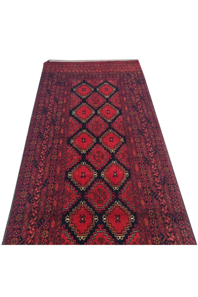 Amazing Hand Knotted Vintage Khuduz Waziri Wool Area Runner Rug 9 x 3 Ft - Image 6