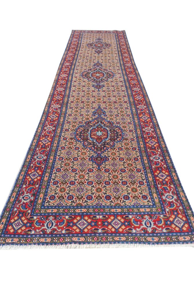 Amazing Hand Knotted Vintage Yamoud Wool Area Runner Rug 9.5 x 2.5 Ft - Image 2