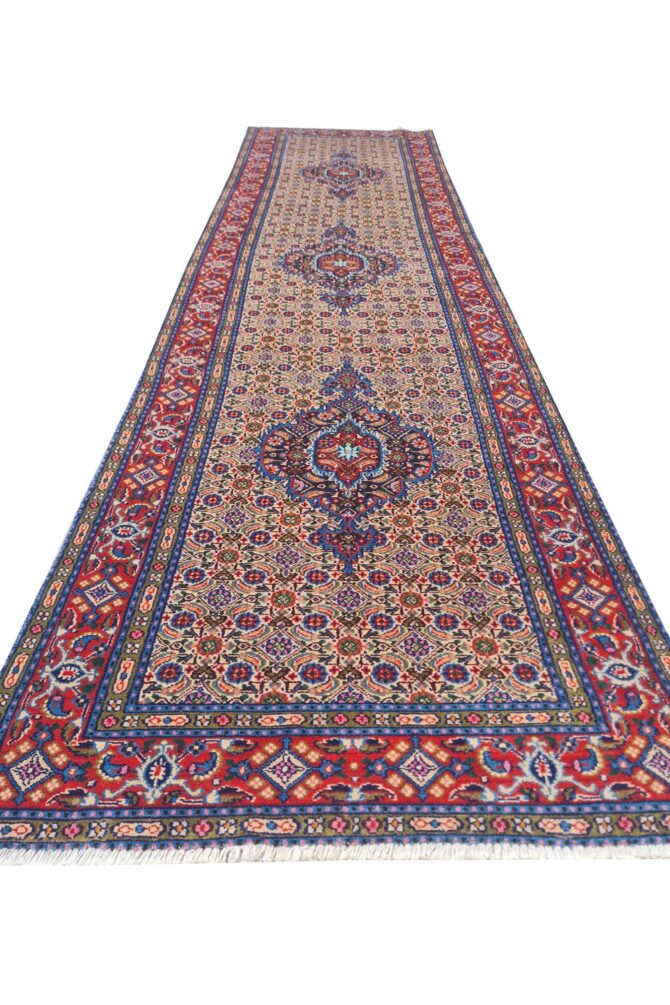 Amazing Hand Knotted Vintage Yamoud Wool Area Runner Rug 9.5 x 2.5 Ft - Image 3