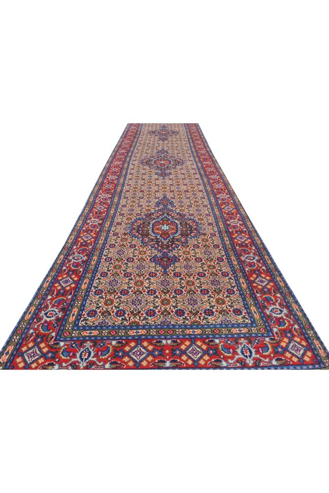 Amazing Hand Knotted Vintage Yamoud Wool Area Runner Rug 9.5 x 2.5 Ft - Image 4