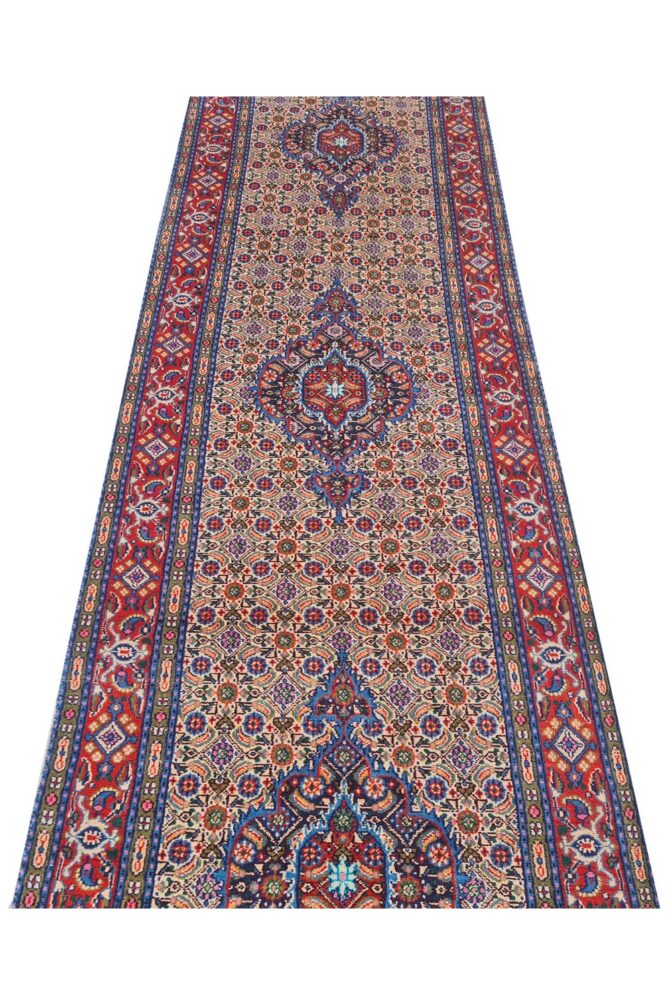 Amazing Hand Knotted Vintage Yamoud Wool Area Runner Rug 9.5 x 2.5 Ft - Image 5