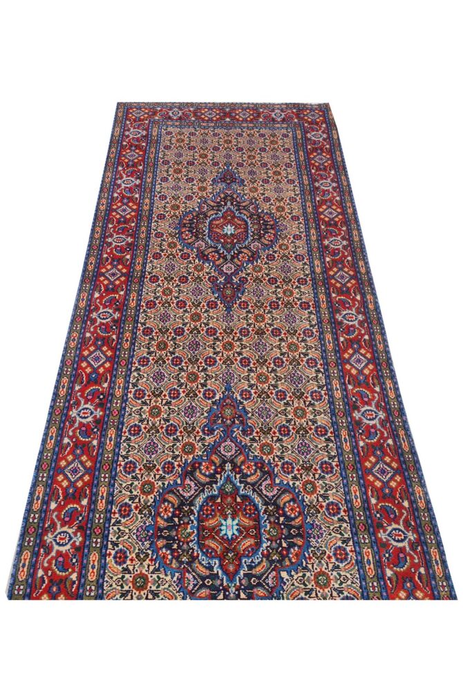 Amazing Hand Knotted Vintage Yamoud Wool Area Runner Rug 9.5 x 2.5 Ft - Image 6