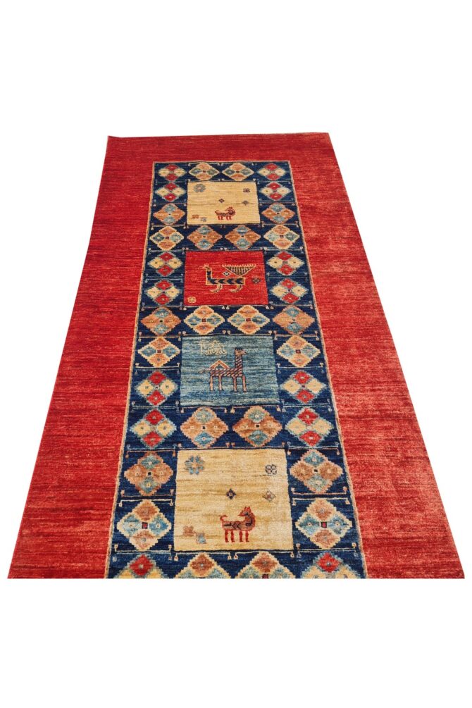 Amazing Hand Knotted Vintage Chobi Pictorial Wool Area Runner Rug 10 x 3 Ft - Image 6