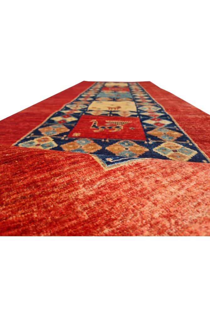 Amazing Hand Knotted Vintage Chobi Pictorial Wool Area Runner Rug 10 x 3 Ft - Image 7