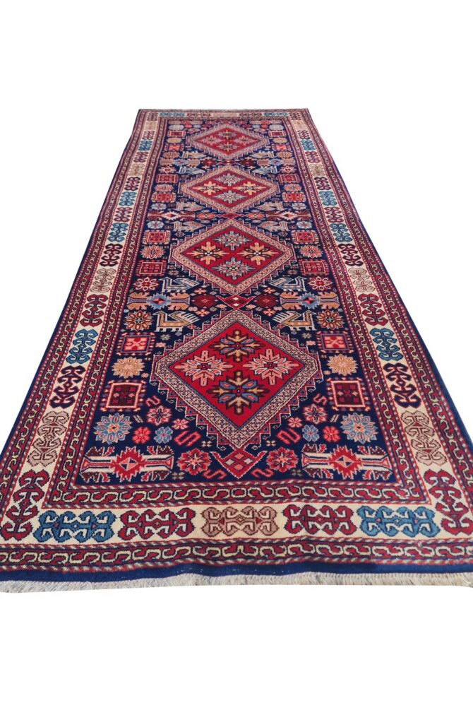 Amazing Hand Knotted Vintage Indo Pictorial Wool Area Runner Rug 7.5 x 2.9 Ft - Image 3