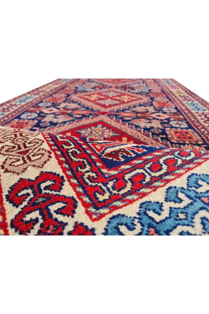 Amazing Hand Knotted Vintage Indo Pictorial Wool Area Runner Rug 7.5 x 2.9 Ft - Image 7