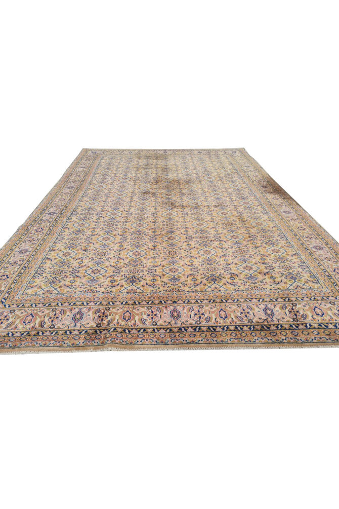 Authentic Hand Knotted Vintage Indo Wool Area Rug 10.4 x 7.6 Ft (1491 Ger-4) - Image 2