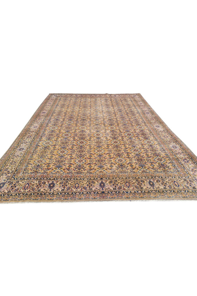 Authentic Hand Knotted Vintage Indo Wool Area Rug 10.4 x 7.6 Ft (1491 Ger-4) - Image 3